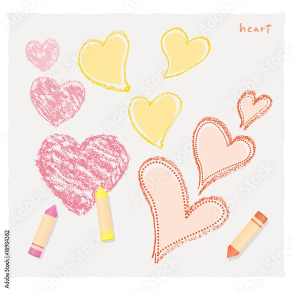 Obraz クレヨンで描いたハート