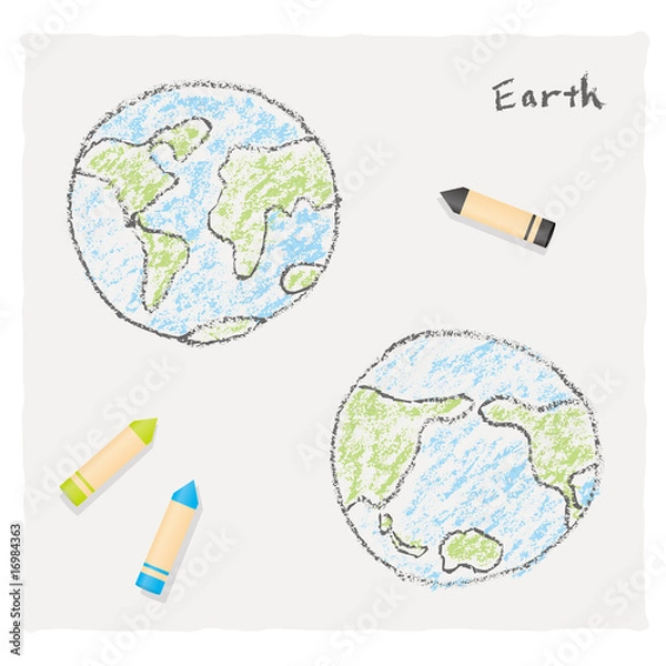 Obraz クレヨンで描いた地球