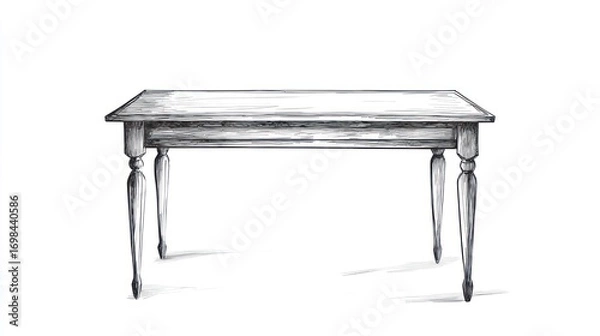 Fototapeta Simple wood table drawing