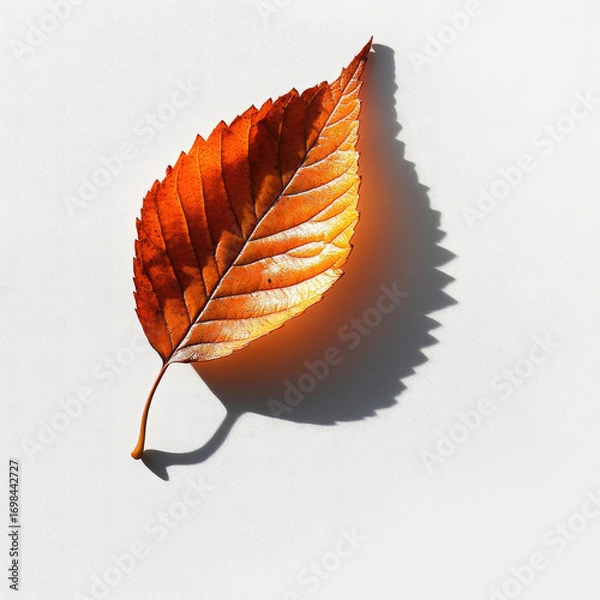 Obraz autumn leaf on White