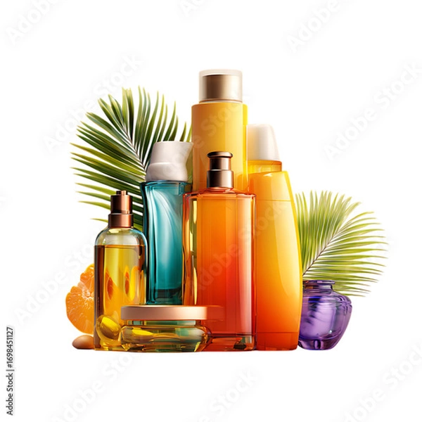 Fototapeta Collection of skincare products displayed creative png