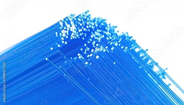 Fototapeta Blue Luminous Fiber Optic Filaments Abstract Background