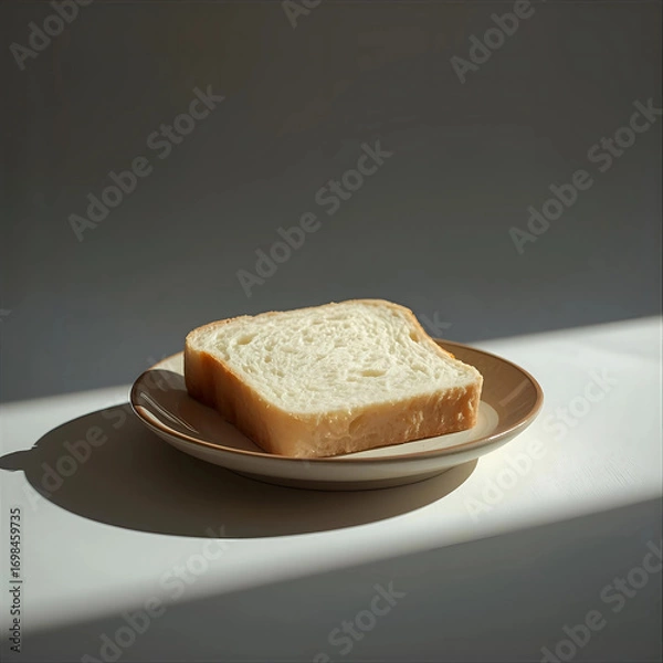 Fototapeta Bread on Ceramic Saucer