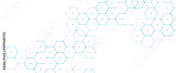 Obraz Vector digital geometric hexagonal science connection concept	