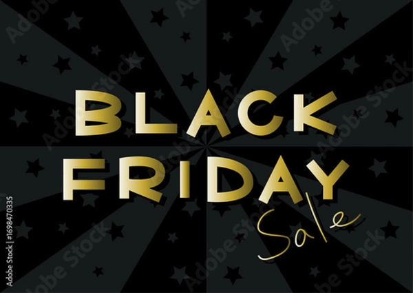 Fototapeta 放射状星模様背景のブラックフライデー広告用イラスト