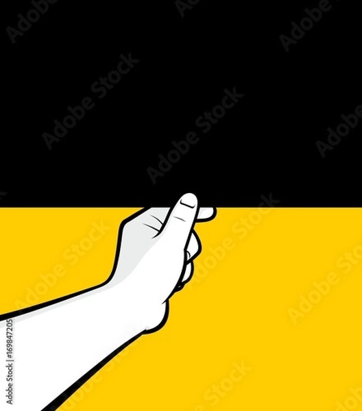 Obraz Man hand closing blank blind