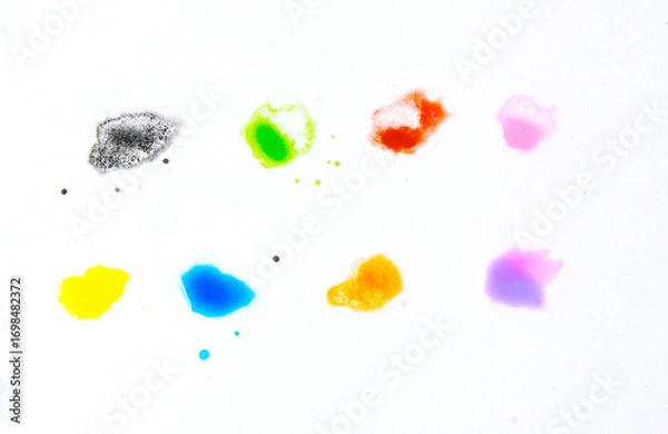 Obraz splashes of color on white background, design elements