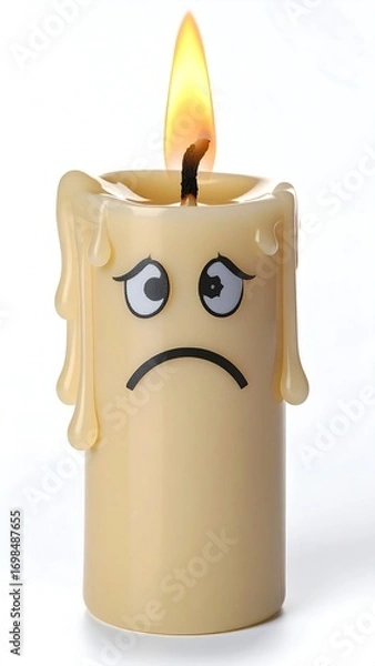 Obraz Sad candle with dripping wax