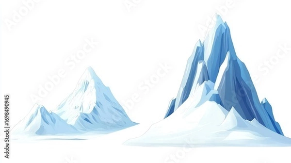 Fototapeta Two ice mountains isolated