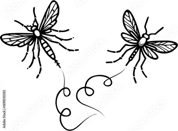Obraz background ilustration mosquitoes