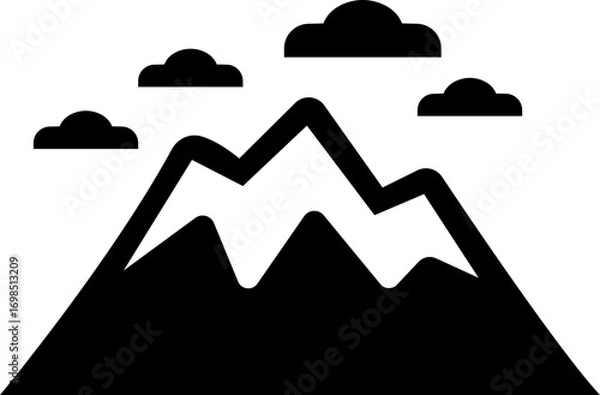 Fototapeta Volcano eruption flat icon. Depicting eruption with smoke cloud, ash for education resources. Natural disaster symbol of mountain, lava, magma, explosion, earth science, environment hazard vector.