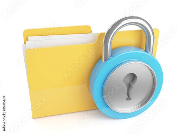 Obraz 3d Render Of Folder Icon With Padlock.