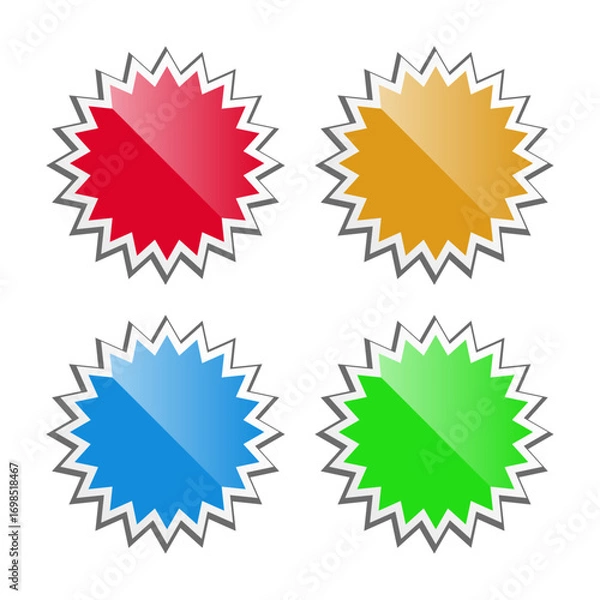 Fototapeta Set of stickers with crown edges