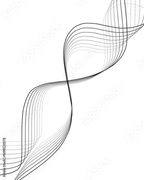 Obraz Modern abstract monochrome wave line background