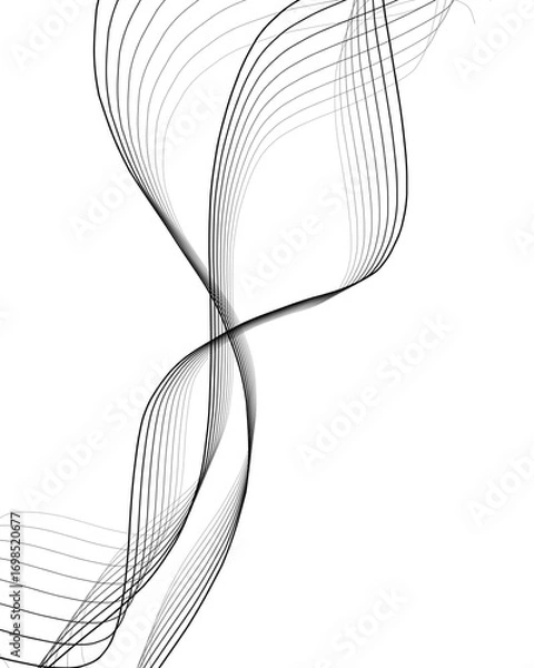 Obraz Modern abstract monochrome wave line background