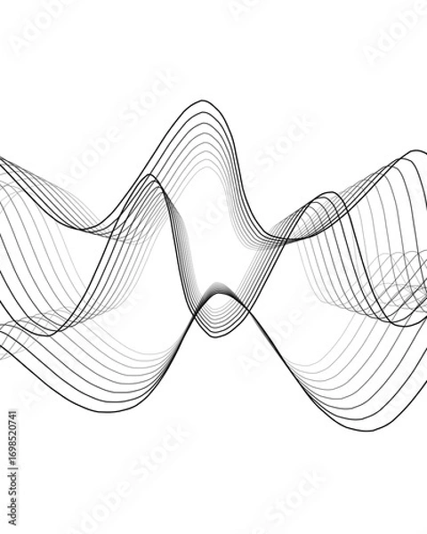 Obraz Modern abstract monochrome wave line background