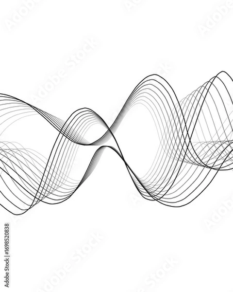Obraz Modern abstract monochrome wave line background