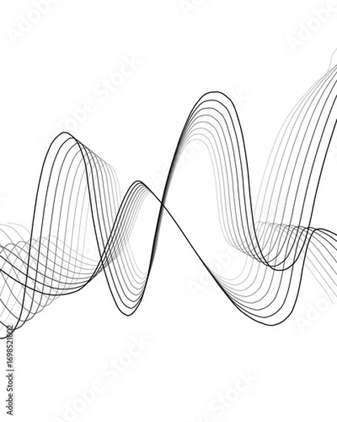 Obraz Elegant black curved wave line decoration