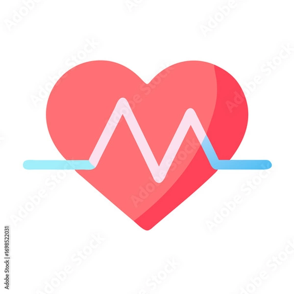 Fototapeta Heartbeat illustration with minimalist design against a black backdrop