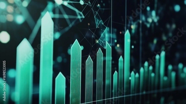 Fototapeta Abstract financial graph showing growth and success in business and investment markets