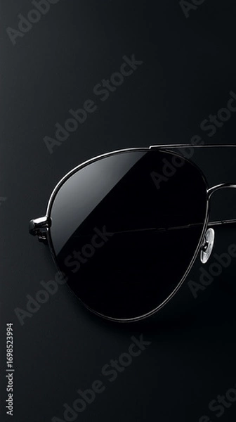 Fototapeta Sleek Black Sunglasses Showcase Studio Setting Product Photography Minimalist Environment Close-Up View Luxury Fashion Concept