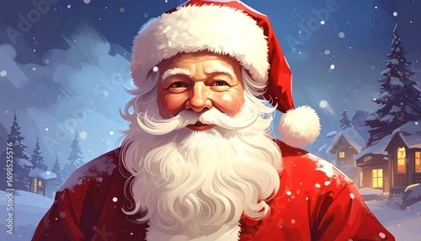 Obraz Santa Claus portrait, winter scene