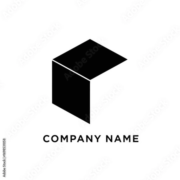 Fototapeta Simple geometric cube logo design for company branding and identity.