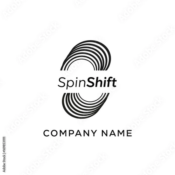 Fototapeta SpinShift Logo with Abstract Circular Design and Company Name, Modern and Dynamic.