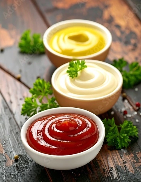 Obraz Sauces in small bowls