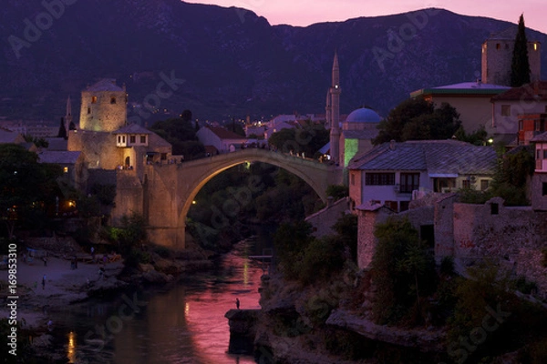 Obraz Mostar at night
