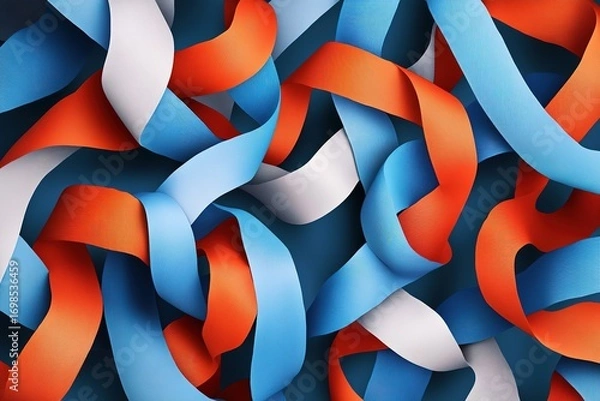 Fototapeta twisted ribbons forming impossible knots optical illusion