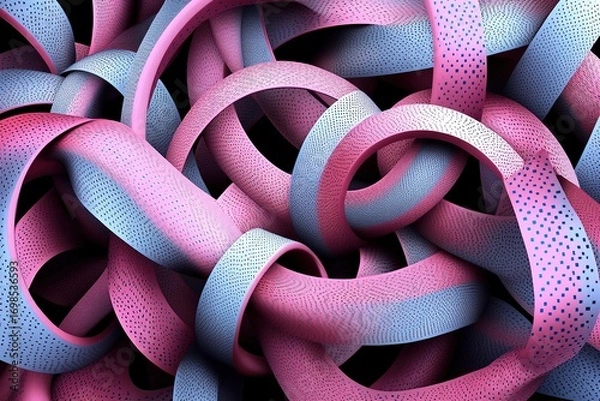 Fototapeta twisted ribbons forming impossible knots optical illusion
