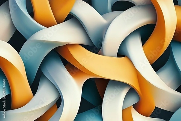 Fototapeta twisted ribbons forming impossible knots optical illusion