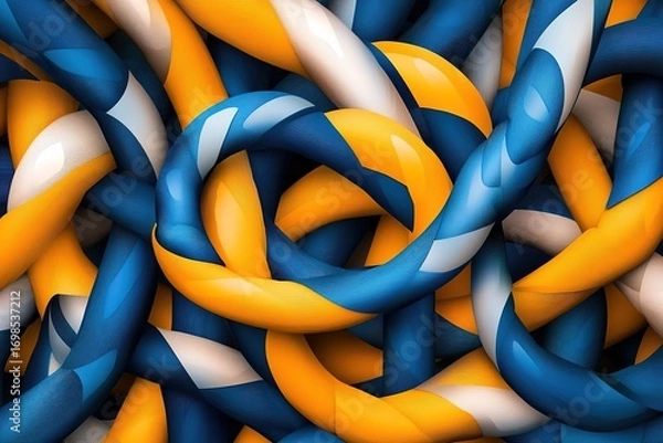 Fototapeta twisting ribbons forming infinite loops optical illusion