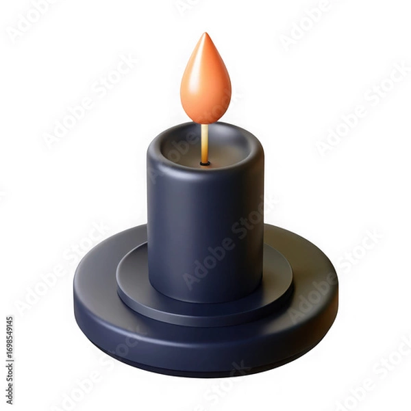 Obraz Lit candle on stand isolated on transparent background