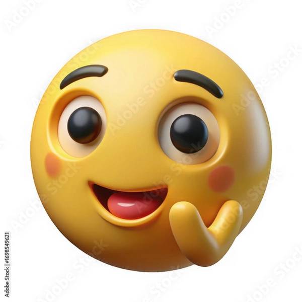 Obraz Smiling 3d emoji face isolated on transparent background
