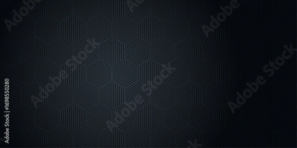 Fototapeta Monochromatic Geometric Cubes with Striped Texture