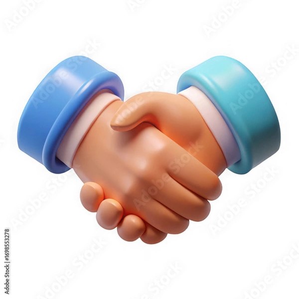 Obraz Cartoon handshake illustration isolated on transparent background