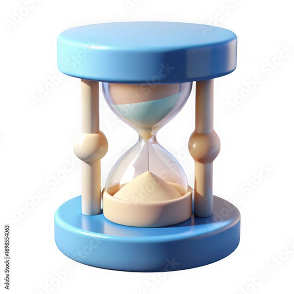 Obraz Cartoon hourglass timepiece isolated on transparent background