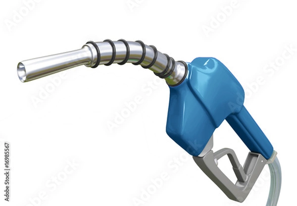 Obraz Isolated Blue Gas Pump Nozzle.