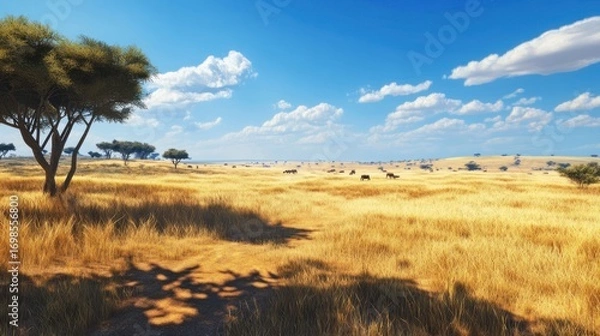 Fototapeta African savanna landscape