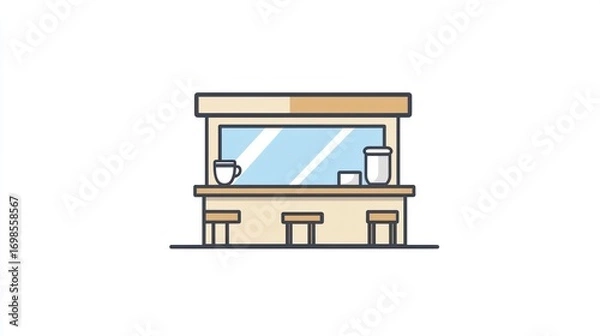 Fototapeta Simple cafe counter illustration
