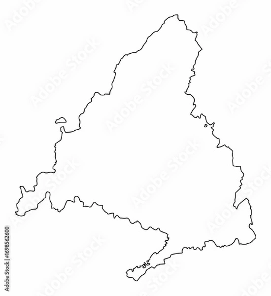 Obraz Madrid Province outline map