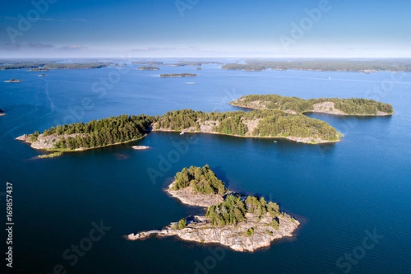 Fototapeta Aerial view of Finnish Archipelago in summer