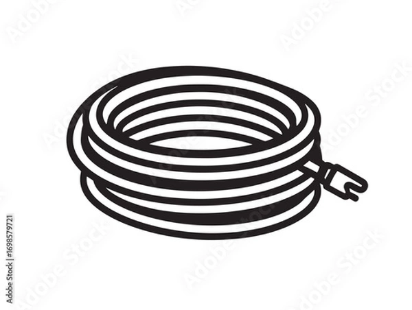 Fototapeta Electrical Extension Cord Symbol in Stylish Modern Black Vector Design