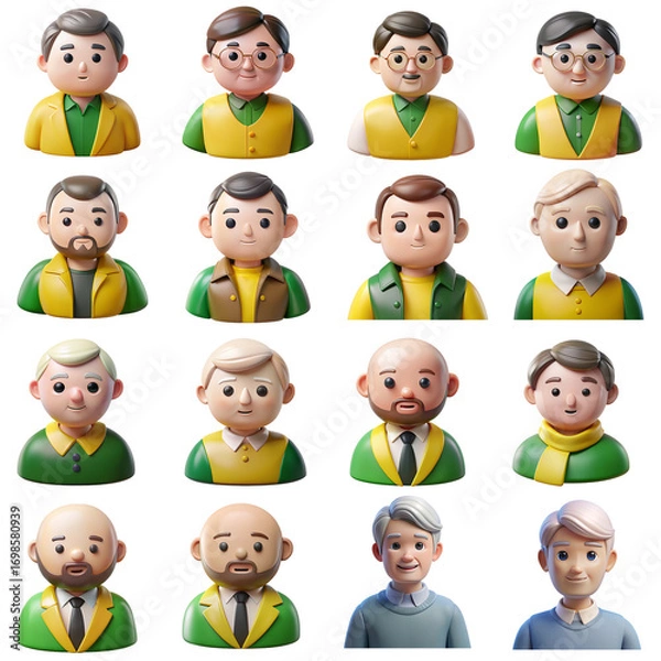 Fototapeta Diverse 3D Human Avatars Collection - Multigenerational & Multicultural Characters - Generative AI