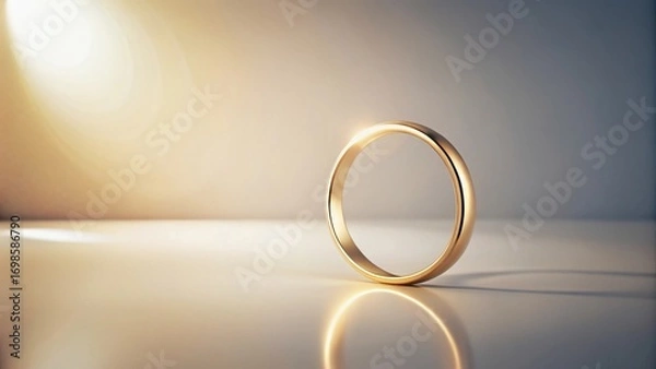 Fototapeta A Golden Band Symbol of Commitment and Everlasting Love, Reflecting Warmth and Light