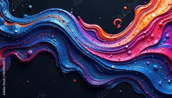 Obraz Mesmerizing Iridescent Oil Paint Swirls Vibrant Abstract Texture for Artistic Designs and Backgrounds