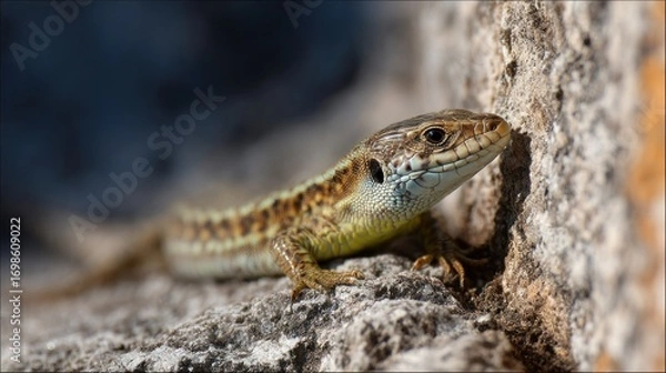 Obraz Closeup lizard on stone