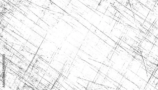 Fototapeta Grunge distressed scratches Black Grunge Noise Texture Vector, Vertical Scratch Lines with Soft Gradient, Vintage Overlay and Glitch Art, Transparent Background